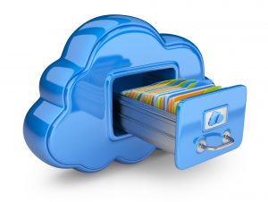File storage in cloud. 3D icon